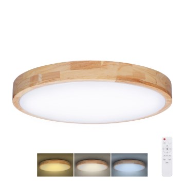 Plafonieră LED dimabilă SOLID OAK LED/48W/230V 3000-6500K maro d. 39 cm + telecomandă