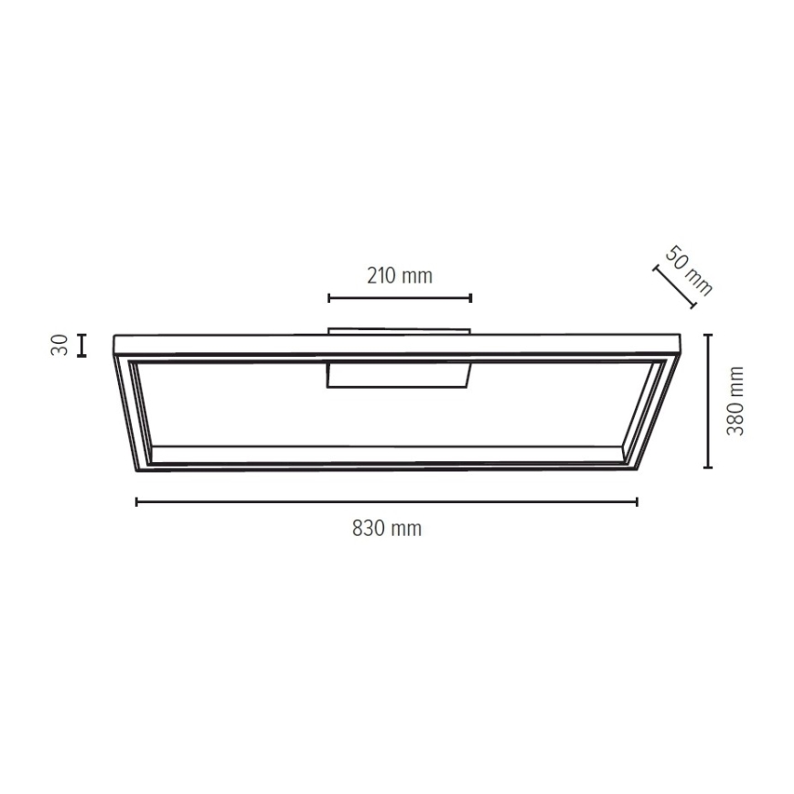 Plafonieră LED dimabilă RAMME LED/34W/230V stejar mat + telecomandă – certificat FSC