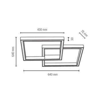 Plafonieră LED dimabilă RAMME LED/48W/230V stejar mat + telecomandă – certificat FSC