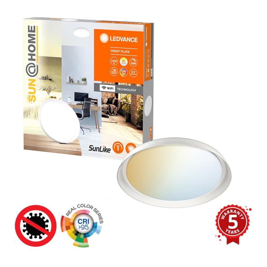 Plafonieră LED dimabilă SUN@HOME ORBIS LED/26W/230V 2200-5000K CRI 95 Wi-Fi Ledvance