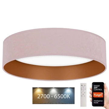 Plafonieră LED dimabilă VELVET SMART LED/36W/230V d. 55 cm 2700-6500K Wi-Fi Tuya roz/aurie Brilagi + telecomandă