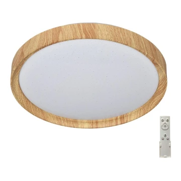 Plafonieră LED dimabilă WOODEN LED/33W/230V 3000-6500K Prezent 71330 + telecomandă