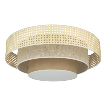 Plafonieră LED Duolla LUNETA LED/26W/230V d. 60 cm 4000K ratan/bej/maro