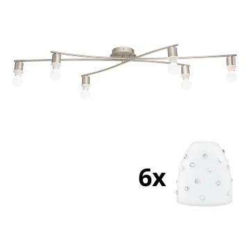 Plafonieră LED Eglo MY CHOICE 6xE14/4W/230V crom/alb