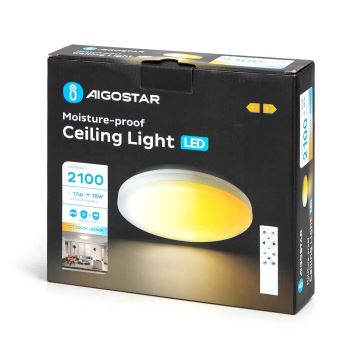 Plafonieră LED pentru baie Aigostar LED/18W/230V 3000-6000K IP54 + telecomandă