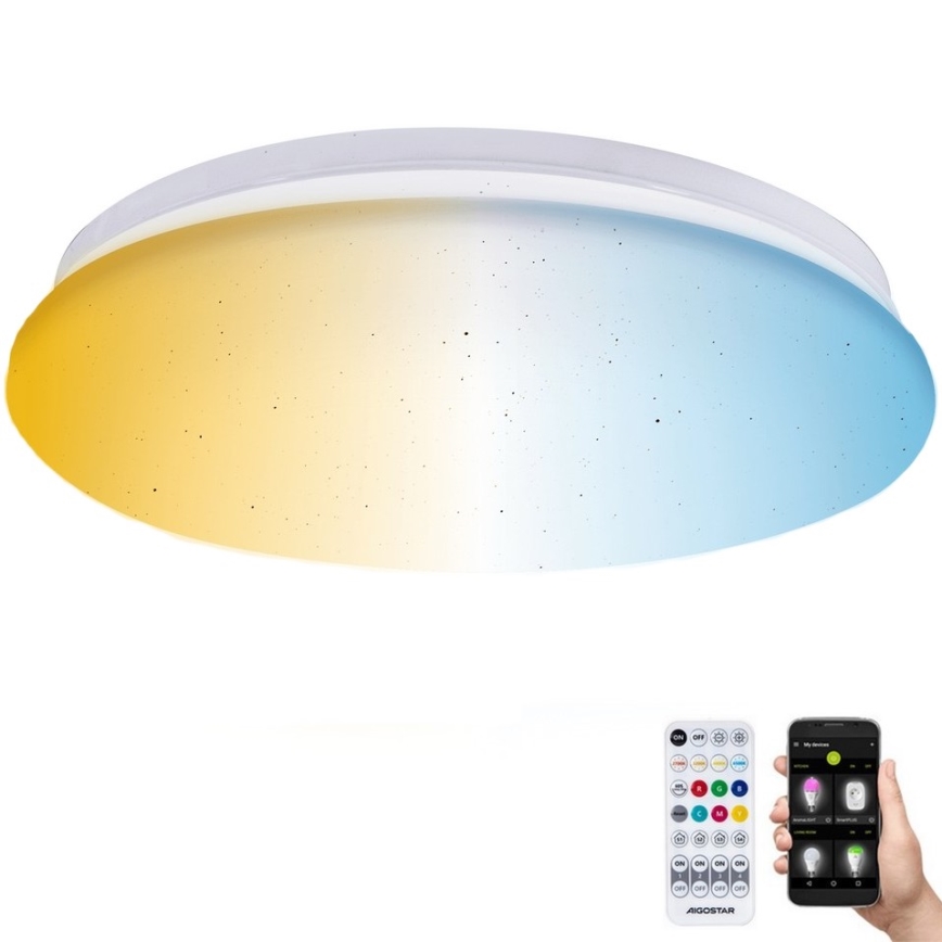 Plafonieră LED pentru baie Aigostar LED/18W/230V 3000-6500K IP44 + telecomandă