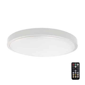 Plafonieră LED pentru baie cu senzor LED/18W/230V IP44 3000K d. 29 cm alb + telecomandă