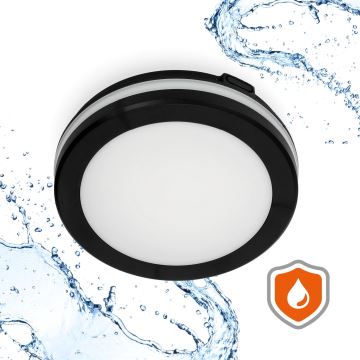 Plafonieră LED pentru baie LED/12W/230V 3000/4000/6500K IP65 d. 20 cm negru