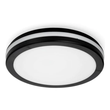 Plafonieră LED pentru baie LED/18W/230V 3000/4000/6500K IP65 d. 30 cm negru