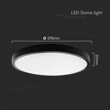 Plafonieră LED pentru baie LED/24W/230V IP44 6500K d. 29 cm negru