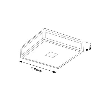 Plafonieră LED pentru baie Rabalux LED/24W/230V IP44 4000K 40x40 cm negru