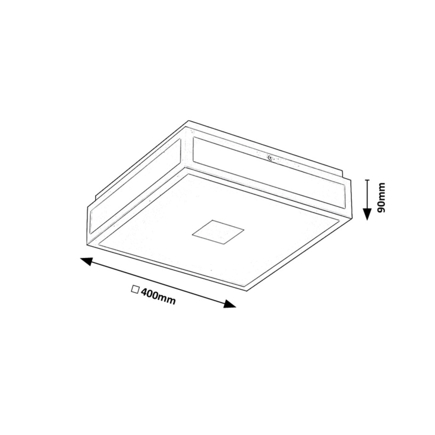 Plafonieră LED pentru baie Rabalux LED/24W/230V IP44 4000K 40x40 cm negru