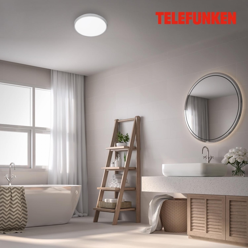 Plafonieră LED cu senzor pentru baie Telefunken 601604TF LED/12W/230V IP44 d. 29 cm