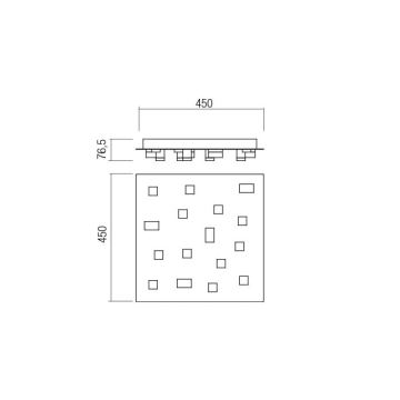 Plafonieră LED PIXEL LED/48W/230V 3000K Redo 01-2017 45x45 cm negru