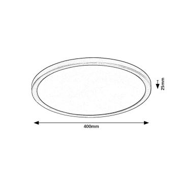 Plafonieră LED Rabalux LED/36W/230V 3000/4000/6000K d. 40 cm negru