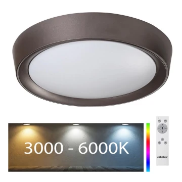 Plafonieră LED RGB dimabilă Rabalux LED/24W/230V neagră + telecomandă 3000-6000K