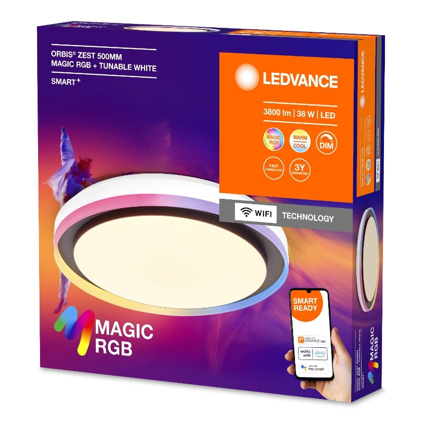 Plafonieră LED RGBW dimabilă Ledvance SMART+ MAGIC LED/38W/230V 2700-6500K Wi-Fi