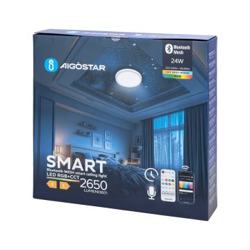 Plafonieră LED RGBW pentru baie Aigostar LED/24W/230V 3000-6500K IP44 + telecomandă