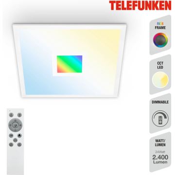 Plafonieră LED RGBW Telefunken 319106TF LED/24W/230V 2700-6500K alb + telecomandă