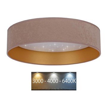 Plafonieră LED VELVET STAR LED/24W/230V d. 40 cm 3000K/4000K/6400K bej/aurie Brilagi