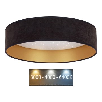 Plafonieră LED VELVET STAR LED/36W/230V d. 55 cm 3000K/4000K/6400K neagră/aurie Brilagi