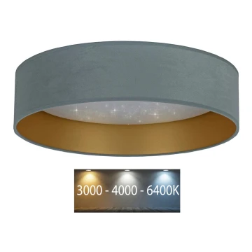 Plafonieră LED VELVET STAR LED/36W/230V d. 55 cm 3000K/4000K/6400K verde-mentă/aurie Brilagi