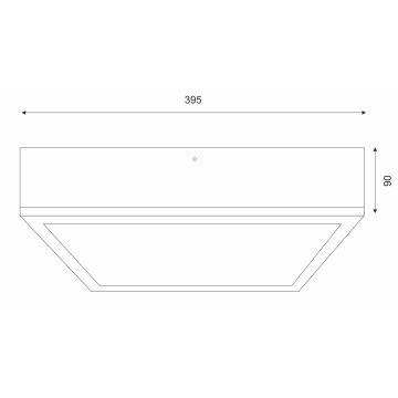 Plafonieră NATURAL SQUARE 4xE27/15W/230V 39x39 cm pin/negru