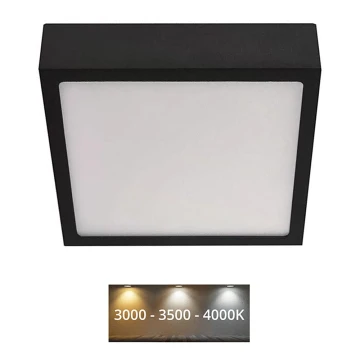 Plafonieră NEXXO LED/12,5W/230V 3000/3500/4000K 17x17 cm negru