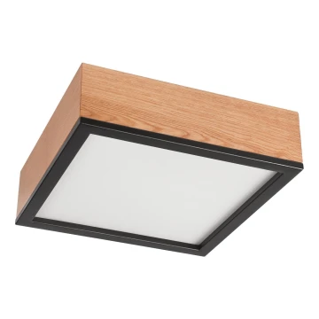 Plafonieră OAK SQUARE 2xE27/15W/230V 31x31 cm stejar/negru