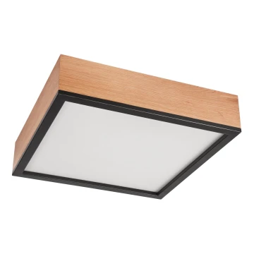 Plafonieră OAK SQUARE 4xE27/15W/230V 39x39 cm stejar/negru