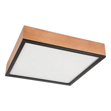 Plafonieră OAK SQUARE 4xE27/15W/230V 48x48 cm stejar/negru