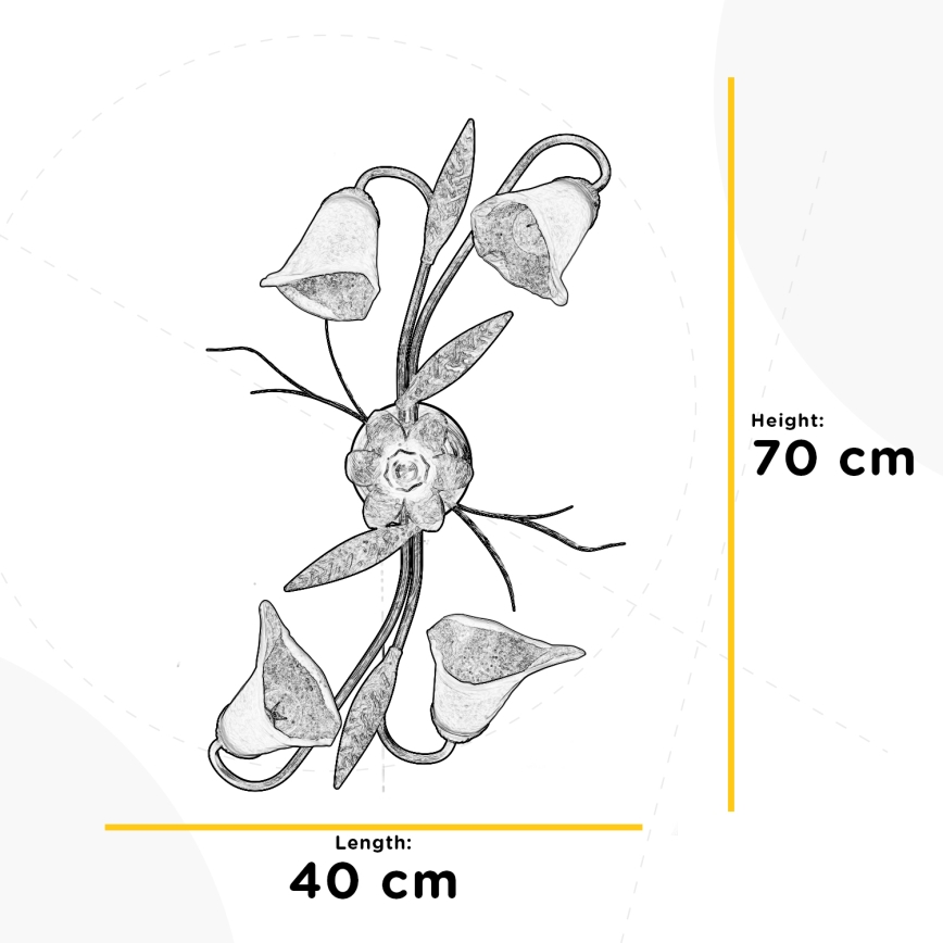 Plafonieră ONLI ALGA 4xE14/6W/230V bronz