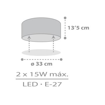 Plafonieră pentru copii Dalber 42006E COLOR LIGHT 2xE27/15W/230V alb