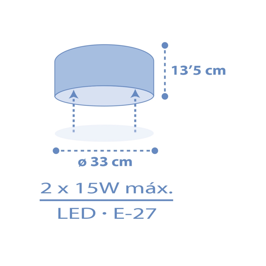 Plafonieră pentru copii Dalber 42006T COLOR LIGHT 2xE27/15W/230V albastru