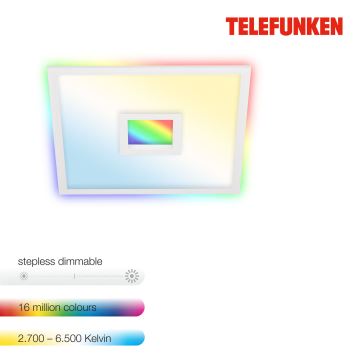 Plafonieră RGBW dimabilă Telefunken 319406TF LED/24W/230V 2700-6500K alb + telecomandă