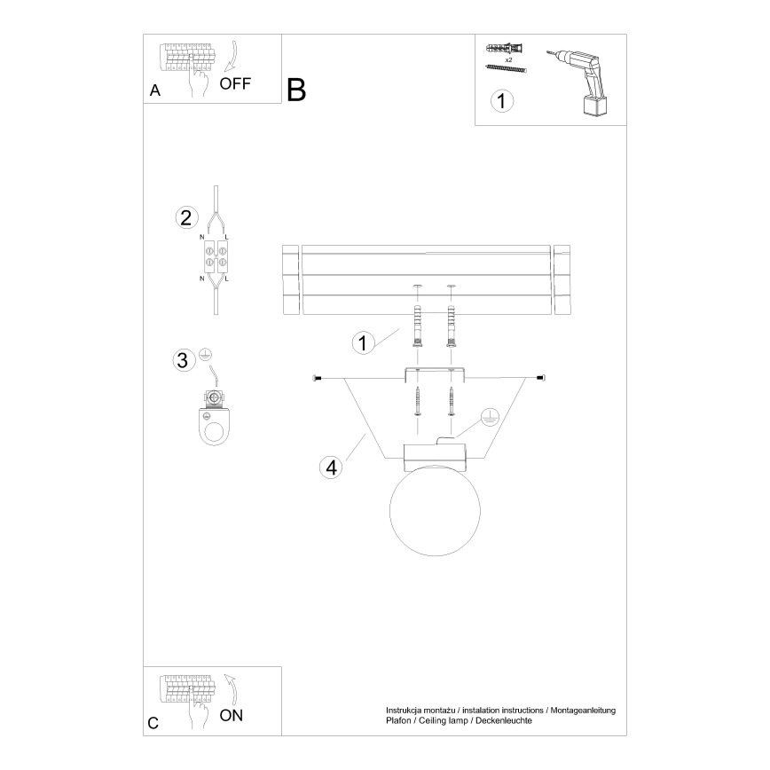 Plafonieră YOLI 1xG9/12W/230V neagră