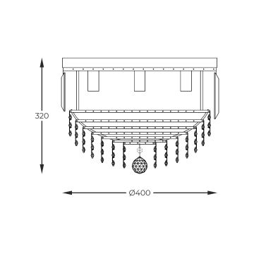 Plafonieră Zuma Line 5xE14/40W/230V d. 40 auriu