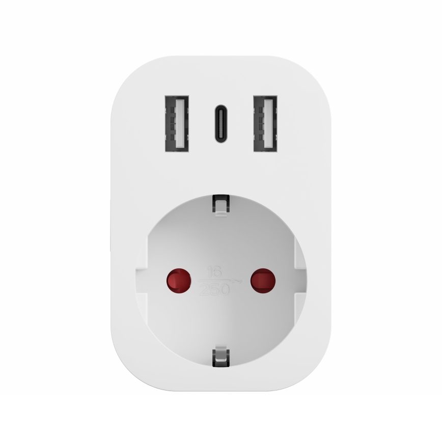 Priză inteligentă TESLA Smart 3680W/230V/16A tip F/E 2xUSB-A + 1xUSB-C Wi-Fi