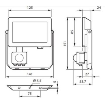 Proiector LED cu senzor Philips DECOFLOOD LED/20W/230V IP65