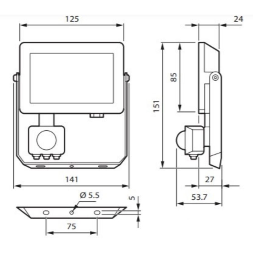 Proiector LED cu senzor Philips DECOFLOOD LED/20W/230V IP65