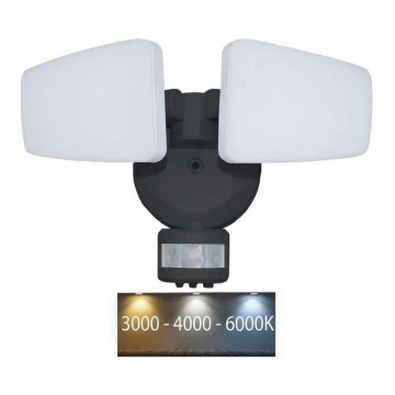 Proiector LED de exterior cu senzor LED/24W/230V 3000/4000/6000K IP54 negru