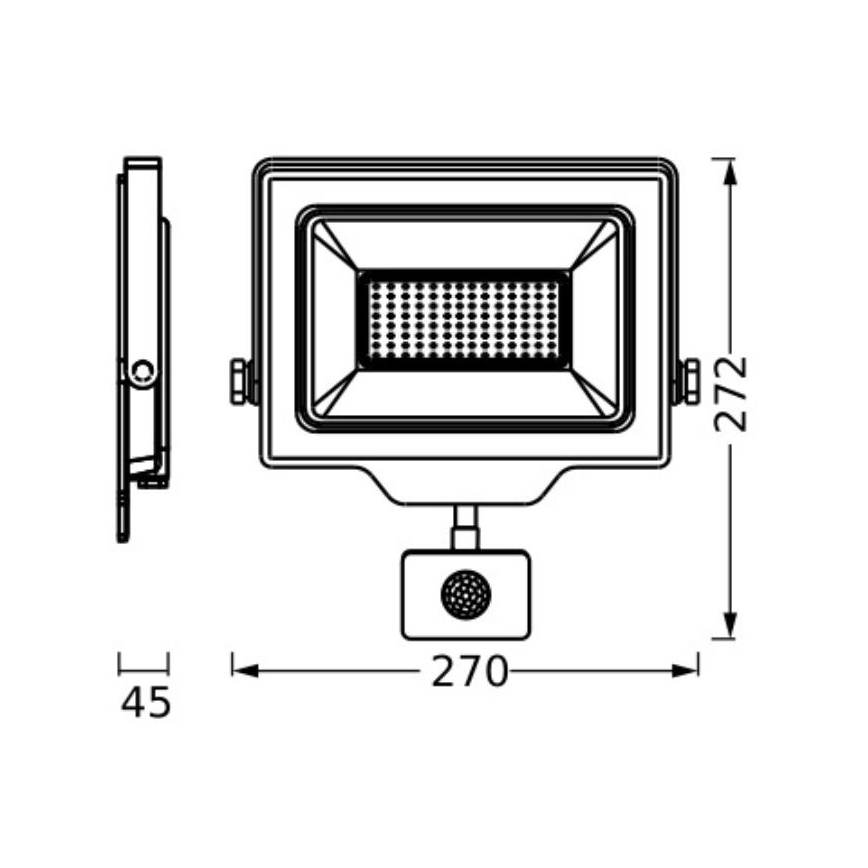 Proiector LED de perete de exterior cu senzor Ledvance FLOODLIGHT ESSENTIAL LED/100W/230V IP65