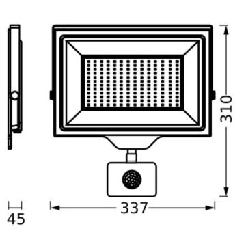 Proiector LED de perete de exterior cu senzor Ledvance FLOODLIGHT ESSENTIAL LED/150W/230V IP65