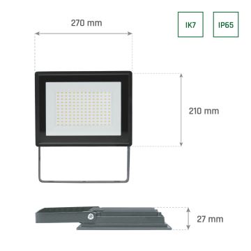 Proiector LED de exterior NOCTIS LUX 3 LED/100W/230V 4000K IP65 negru