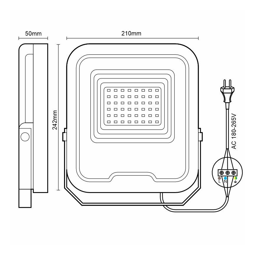 Proiector LED PROFI LED/50W/180-265V 5000K IP65