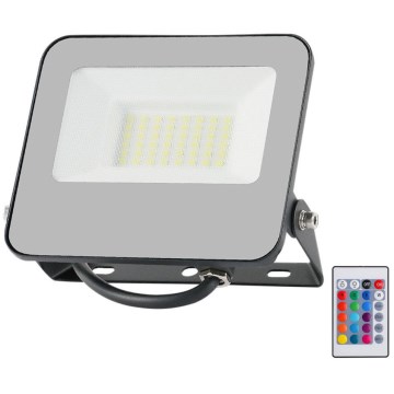 Proiector LED RGBW dimabil LED/30W/230V IP65 gri + telecomandă