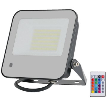 Proiector LED RGBW dimabil LED/50W/230V IP65 gri + telecomandă