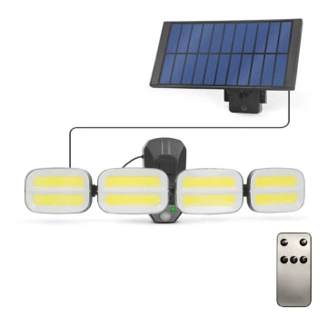 Proiector LED solar cu senzor 4xLED/2,5W/6V IP65 + telecomandă