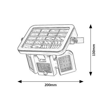 Proiector LED solar cu senzor LED/9,6W/3,7V IP44 Rabalux