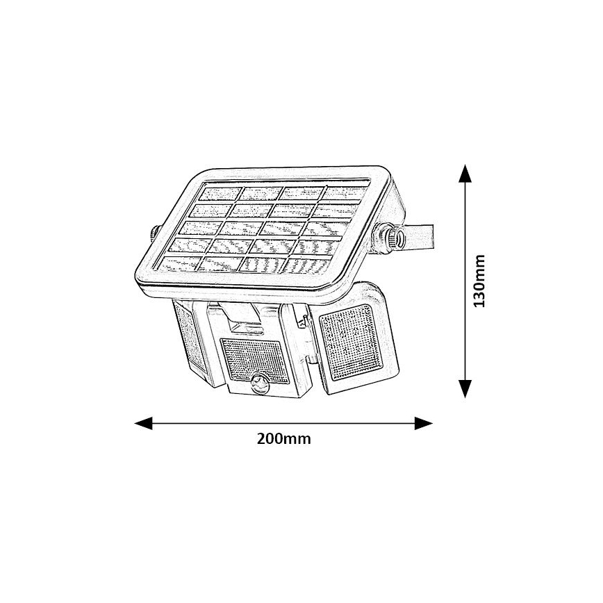 Proiector LED solar cu senzor LED/9,6W/3,7V IP44 Rabalux